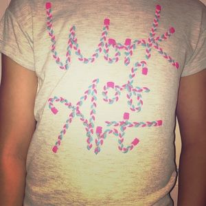 A colorful work of art tee shirt.